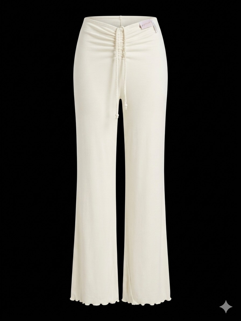 Urban Outfitters Cream Drawstring Flare Pants
